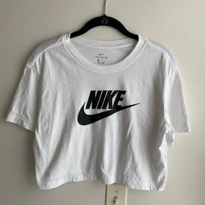 White Nike Crop Tee